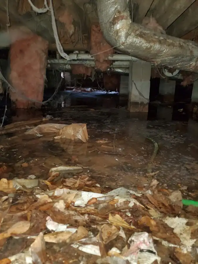 Crawl space flood assessment for Commercial Water Damage Restoration in Haysville